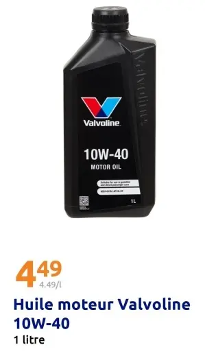 Offre: Huile moteur Valvoline 10W-40