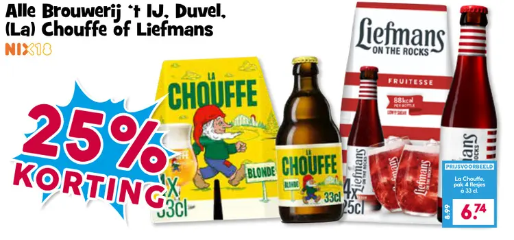 Aanbieding: Alle Brouwerij 't IJ, Duvel, (La) Chouffe of Liefmans