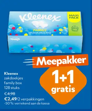 Aanbieding: Kleenex zakdoekjes family box