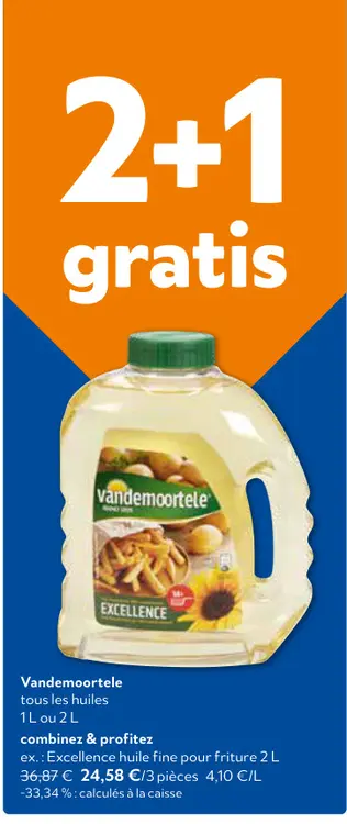 Offre: Vandemoortele Excellence huile fine pour friture