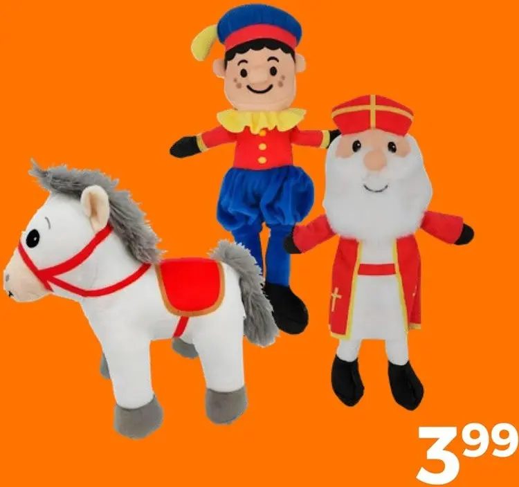 Aanbieding: Pluchen sint, piet en paard
