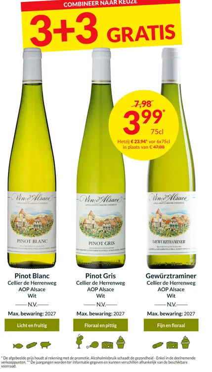 Promotie: Pinot Blanc, Pinot Gris, Gewürztraminer