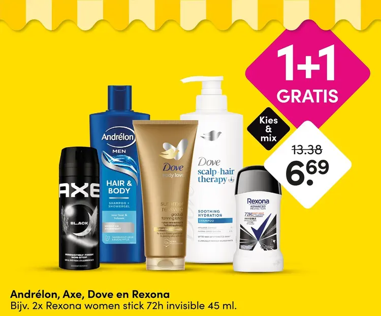 Aanbieding: Andrélon, Axe, Dove en Rexona