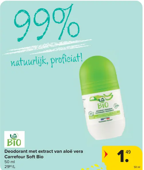 Promotie: Deodorant met extract van aloë vera