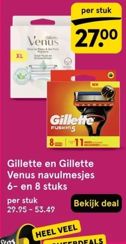 Aanbieding: Gillette and Gillette Venus navulmesjes