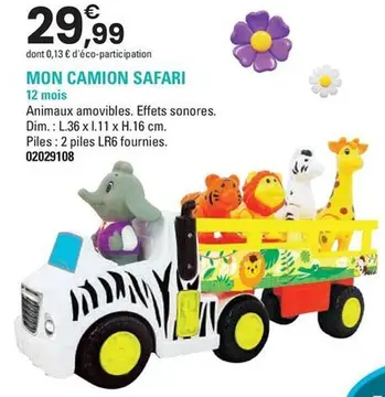 Offre: MON CAMION SAFARI