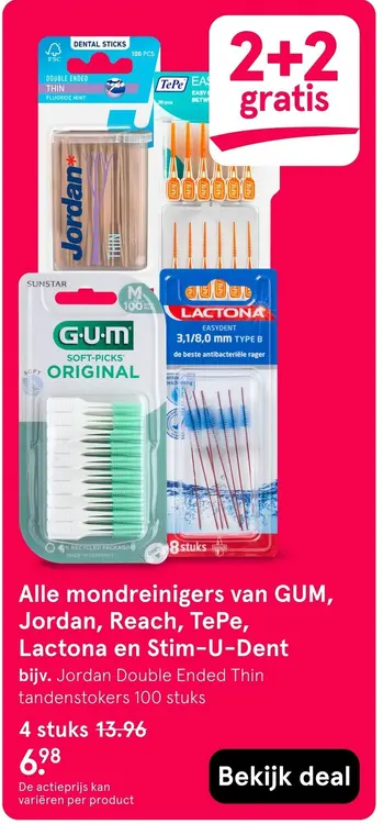 Aanbieding: Alle mondreinigers van GUM, Jordan, Reach, TePe, Lactona en Stim-U-Dent