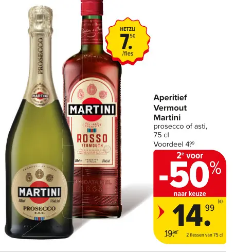 Promotie: Aperitief Vermout Martini prosecco of asti