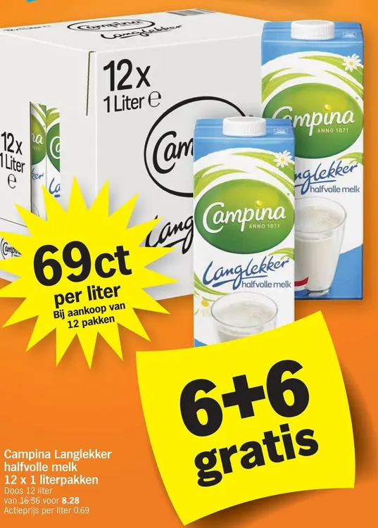 Promotie: Langlekker halfvolle melk