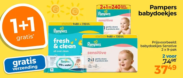 Aanbieding: Pampers babydoekjes