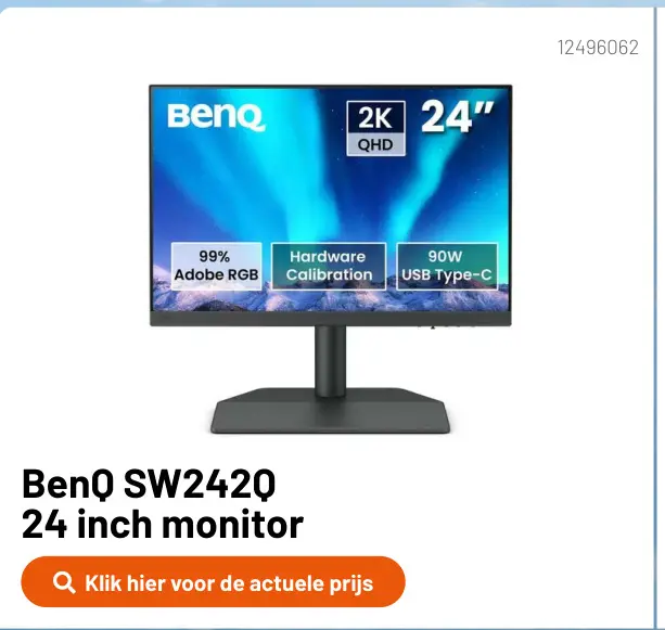 Promotie: BenQ SW2420 24 inch monitor