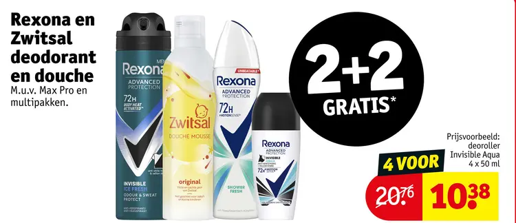 Aanbieding: Rexona en Zwitsal deodorant en douche