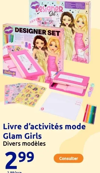 Offre: Livre d'activités mode Glam Girls