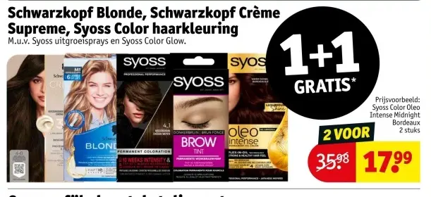 Aanbieding: Schwarzkopf Blonde, Schwarzkopf Crème Supreme, Syoss Color haarkleuring