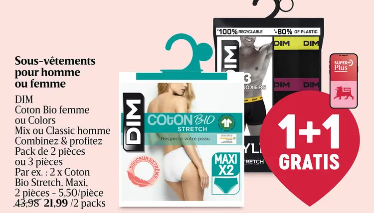 Offre: Sous-vêtements pour homme ou femme