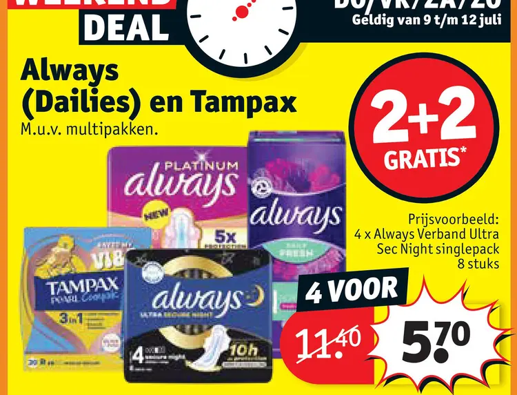 Promotie: Always (Dailies) en Tampax