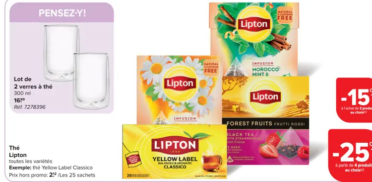 Offre: Thé Lipton toutes les variétés