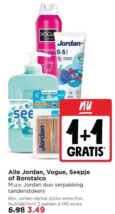 Aanbieding: Alle Jordan, Vogue, Seepje of Borotalco