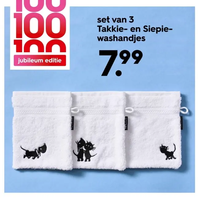 Aanbieding: Takkie- en Siepie-washandjes