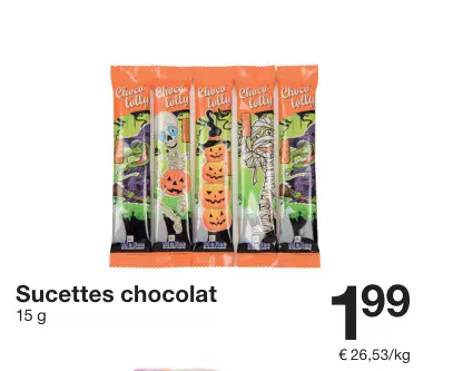 Offre: Sucettes chocolat