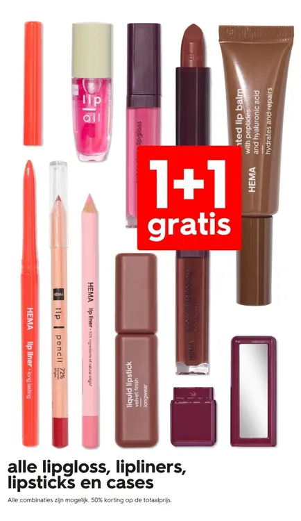 Aanbieding: Alle lipgloss, lipliners, lipsticks en cases