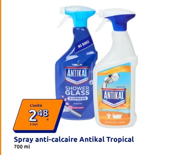 Offre: Spray anti-calcaire Antikal Tropical