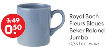 Aanbieding: Royal Boch Fleurs Bleues Beker Roland Jumbo 0,33L Blauw