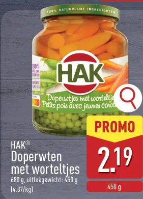 Promotie: Doperwten met worteltjes
