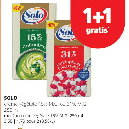 Offre: Crème végétale