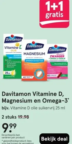 Aanbieding: Davitamon Vitamine D, Magnesium en Omega-3