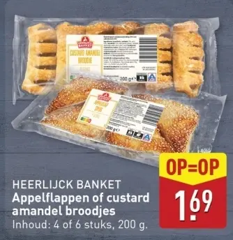 Aanbieding: Appelflappen of custard amandel broodjes