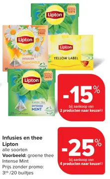 Aanbieding: Infusies en thee Lipton