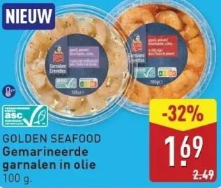 Aanbieding: Gemarineerde garnalen in olie