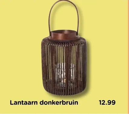 Aanbieding: Lantaarn donkerbruin
