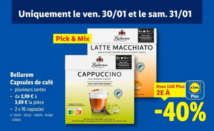 Offre: Capsules de café