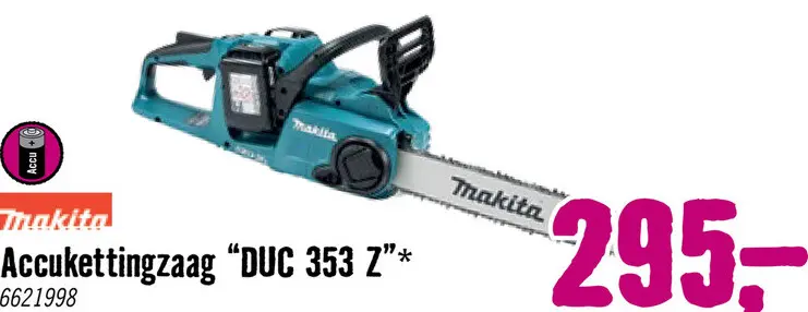 Aanbieding: MAKITA Accu kettingzaag LXT DUC 353Z excl. accu en lader