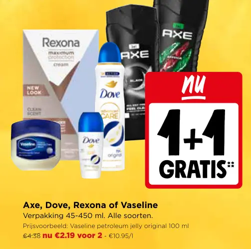 Promotie: Axe, Dove, Rexona of Vaseline