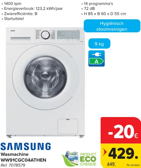 Promotie: Wasmachine WW91CGC04ATHEN