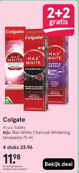 Aanbieding: Max White Charcoal Whitening tandpasta