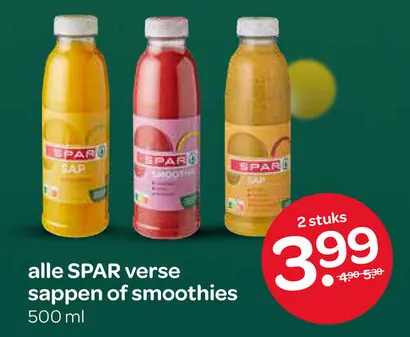 Aanbieding: Verse sappen of smoothies