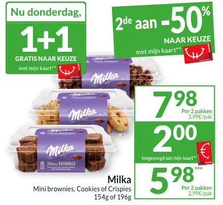 Promotie: Mini brownies, Cookies of Crispies