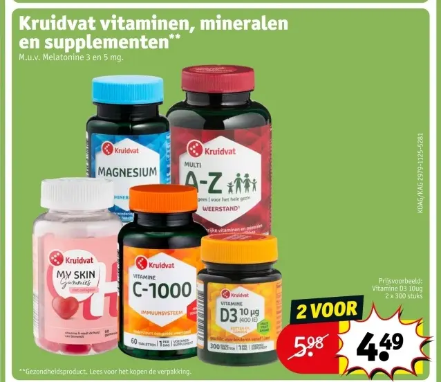 Aanbieding: Kruidvat vitaminen, mineralen en supplementen