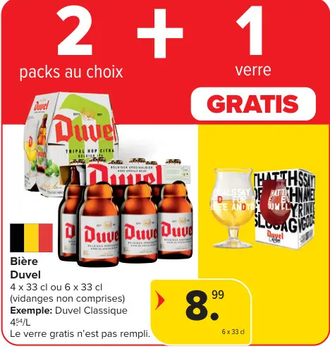 Offre: Bière Duvel + 1 verre