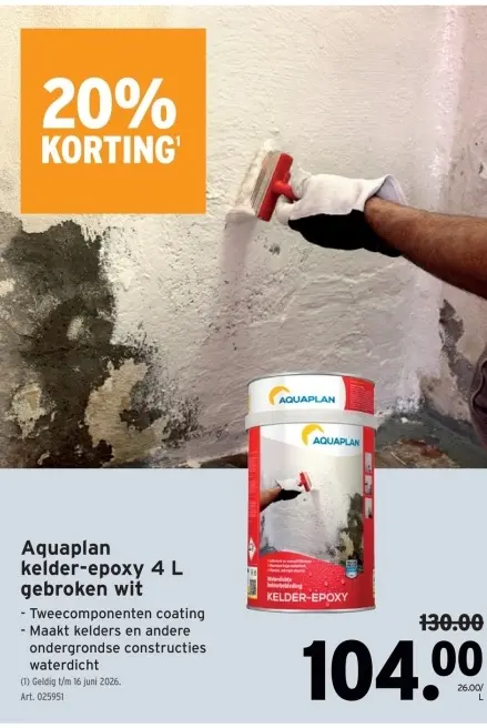 Promotie: kelder-epoxy 4 L gebroken wit