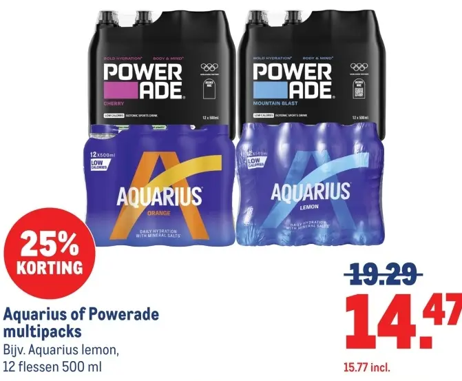Aanbieding: Aquarius of Powerade multipacks