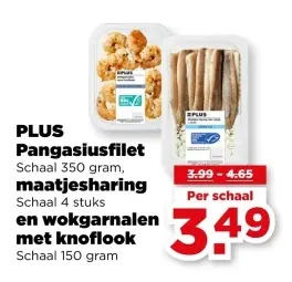 Aanbieding: Pangasiusfilet, maatjesharing en wokgarnalen met knoflook