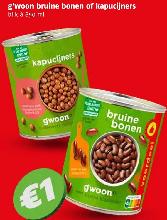 Aanbieding: Bruine bonen of kapucijners