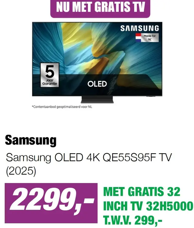 Aanbieding: Samsung OLED 4K QE55S95F TV (2025)