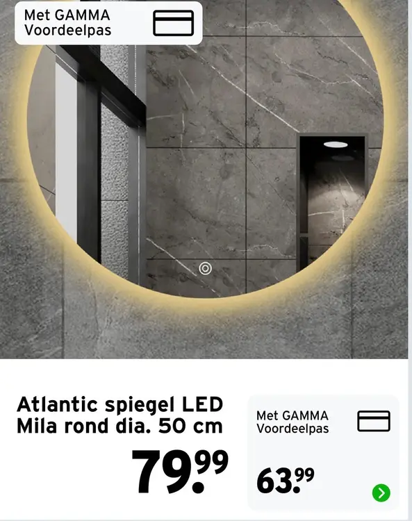 Aanbieding: Atlantic spiegel LED Mila rond