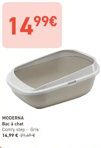 Offre: MODERNA Bac à chat Comfy step - Gris